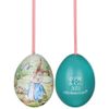Crafty Capers Set of Four | Cute Peter Rabbit Two-Part Hanging Tinware Egg | Fillable Easter Egg