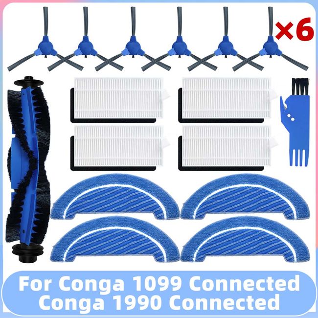 Componer ojo educar For Conga 1099 Connected / 1990 Connected Robot Vacuum Spare Parts Main  Side Brush Hepa Filter Mop Rag Replacement Accessory - EveryMarket