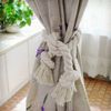 Btsky Handgemachte Raffhalter für Vorhänge, Baumwollseil beige