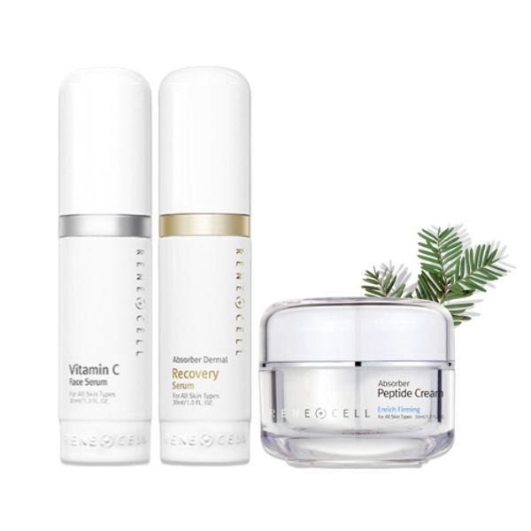 Renecell Vitamin 3 Set Basic Cosmetics (Vitamin C Serum + Recovery Serum + Peptide Cream)