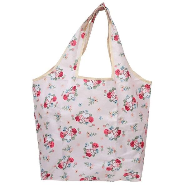 Peanuts SNAP3412 Swirl Shopping Bag, Flower, White