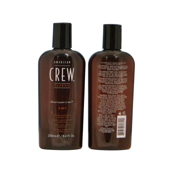 American Crew 3-in-1 Shampoo, Conditioner, Body Wash, 8.45 Ounce