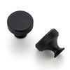 JOY DECOR 10 Pack Matte Black Kitchen Cabinet Hardware Knobs Round Solid Knurled Handles Single Hole Drawer Knobs for Cabinet Furniture Black Dresser Pulls