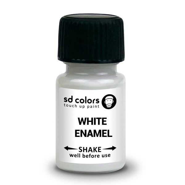 SD COLORS ENAMEL WHITE TOUCH UP PAINT 8ml Quick Drying Compatible with Kitchen Appliances, Bathroom, Shower, Sink, Metal, Radiator, Fridge