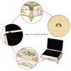 SUMNACON Metal Music Box Musical Jewelry Box Keepsake Box Case, Vintage Music Box Organizer Rose Embossed Musical Box for Christmas, Birthday, Valentines Day (Tune:You Are My Sunshine, Beige Gold)