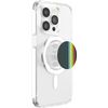 Grey Charcoal Multicolor Vertical Stripes Rainbow Pattern PopSockets PopGrip for MagSafe