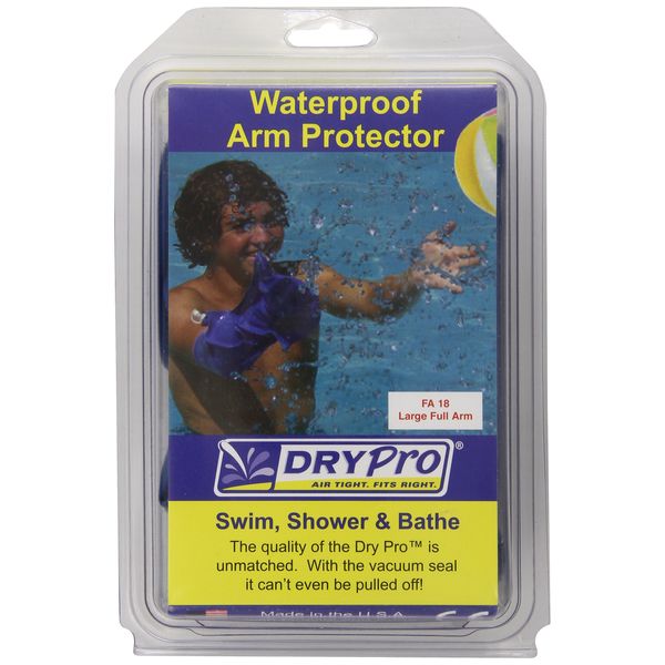 DRYPRO Waterproof Arm Cast Cover - Sized for both Kids and Adults - Ideal for the Bath Shower or Swimming - Large Full Arm – (FA-18)