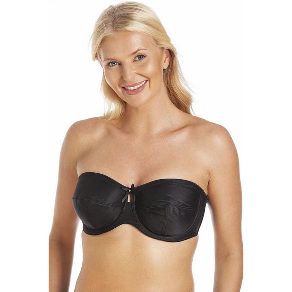 Camille Womens Multiway Strapless Bra - Non Padded & Underwired with Removable Matching & Clear Straps - Cross Back, Strapless, Halter or One Strap Black 34B