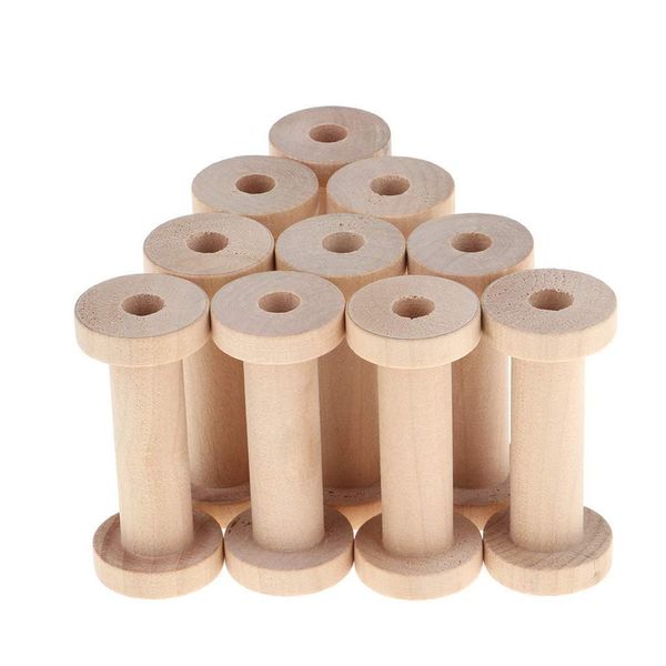 zalati Bobbins Empty Spools Wooden Thread Organizer Holder Collection for Thread Sewing Crafts Needlework