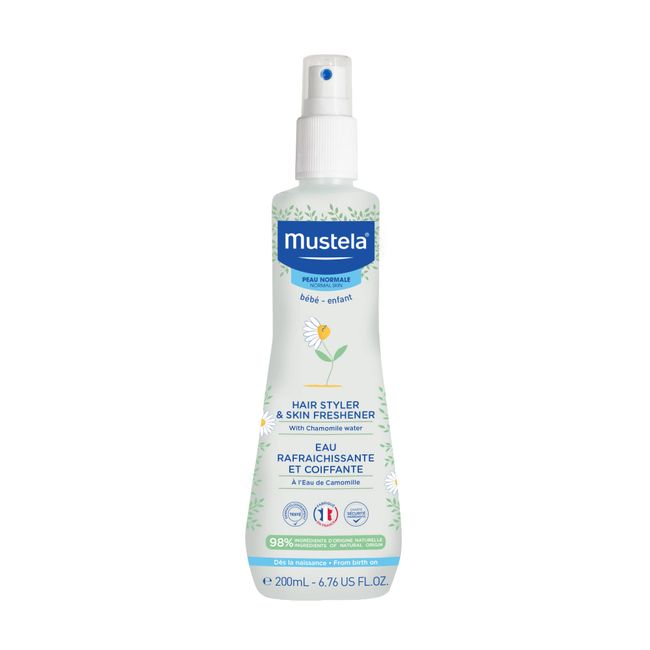 Mustela Baby Hair Styler & Skin Freshener - with Natural Avocado & Chamomile Water - Vegan & Hypoallergenic - 6.76 fl. oz.