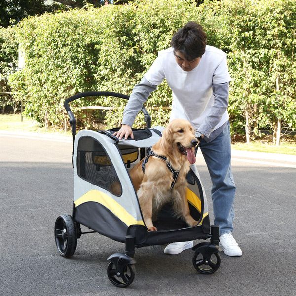 BingoPaw Foldable Large Pet Dog Jogger Stroller Pushchair Pram Carrier 4 Wheels