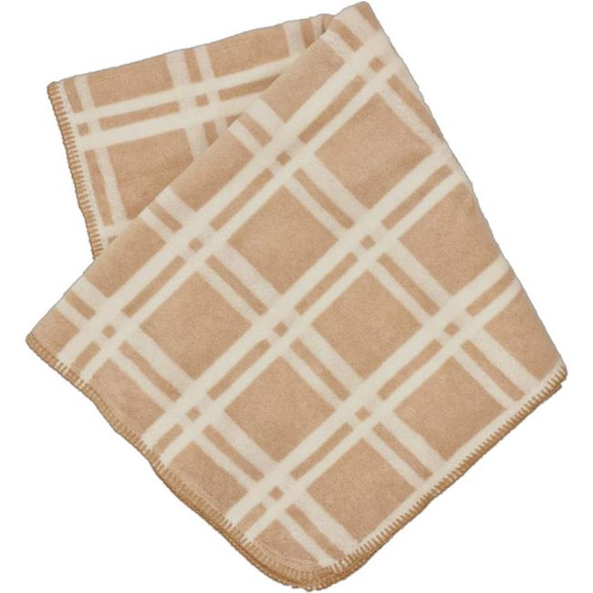 Brown Checkered Washable Blanket [Organic Cotton, Made in Japan] livelively Lively Baby Caddy, Afghanistan, 27.6 x 27.6 inches (70 x 70 cm), 100% Cotton