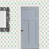 My Tiny World Dolls House Miniature Teal Heraldic Diamond Wallpaper