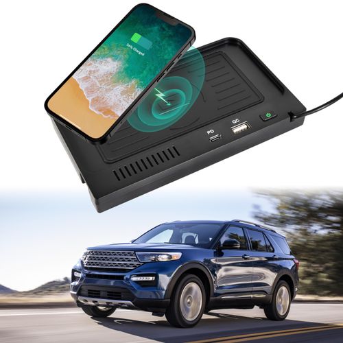 KEWISAUTO Wireless Charger for 2020-2024 Ford Explorer, USB Ports Center Console Charging Panel Fast Phone Charger Pad for Ford Explorer 2020 2021 2022 2023 2024 Accessories