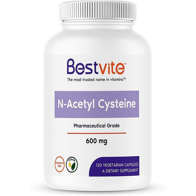 N-Acetyl Cysteine 600mg (NAC) (120 Vegetarian Capsules) -No Stearates- Non GMO