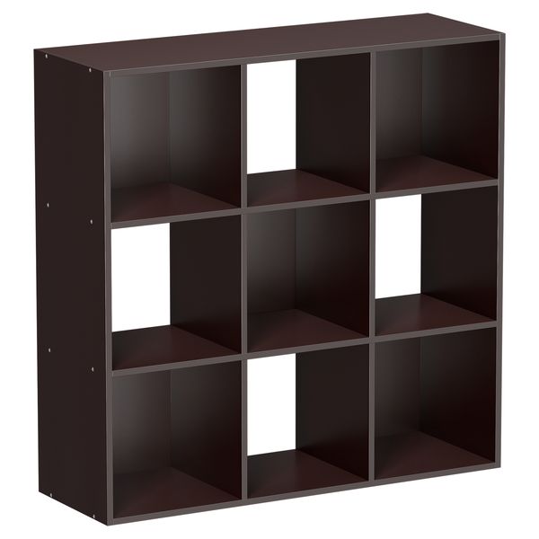 3 Tier Storage Closet Organizer Bookcase Cabinet Shelf Rack Stand 9 Cube Brown