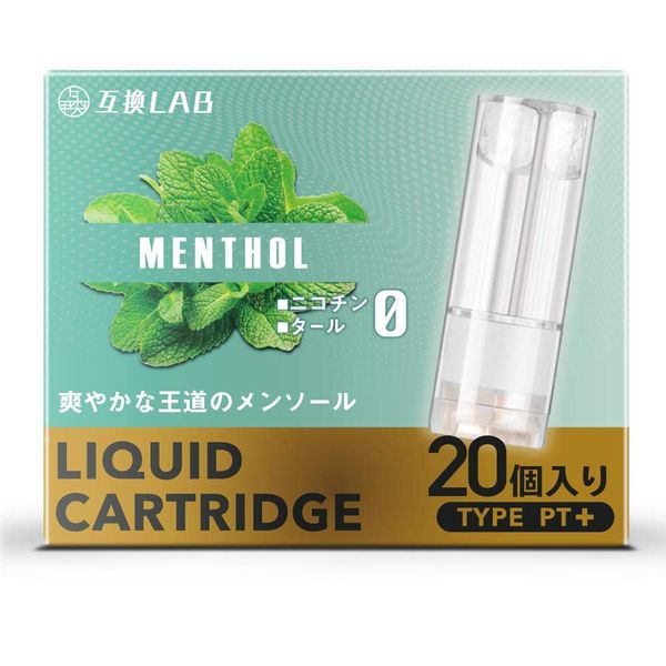 Compatible Lab With 2 Ploom Tech Plus Compatible Cartridges, 20 Cartridges, 20 Pieces, LAB Total 21 Flavors, E-Cigarettes, Menthol, Mint (Menthol, 20 Pieces)