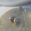 Sterling Silver Freshwater Baroque Pearl Drop Stud Earrings