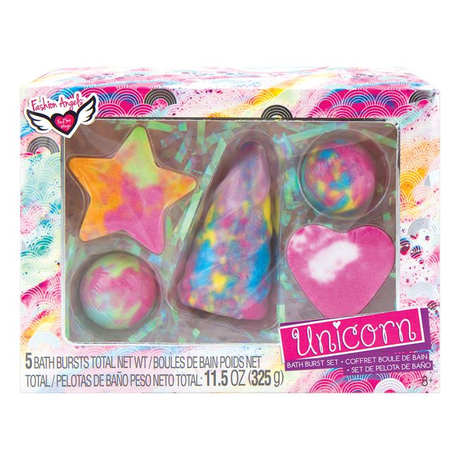 Fashion Angels Unicorn Bath Burst Gift Set (76972) 5 Unicorn Themed Bath Bombs for Ages 8 and Up