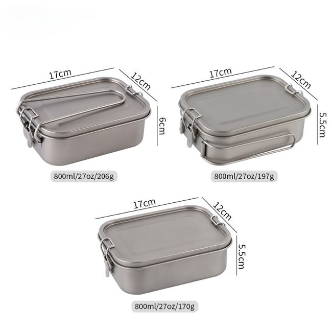 Compact Titanium Lunch Box for Outdoor Activities LeakProof 800ml Capacity