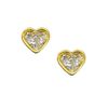Studex Sensitive 6mm Heart with Clear Glitter Centre Gold Plated Stud Earrings
