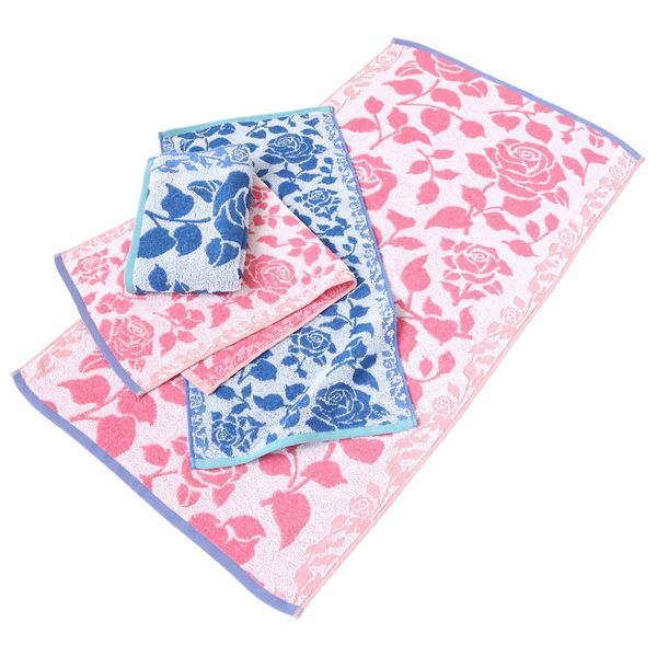 [Eliza Rose] Non-Twisted Jacquard Face Towel, Blue