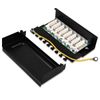 kwmobile 8 Port Patch Panel - RJ45 Cat6 Shielded Network Splitter Panel with Ground Wire - Includes Screws and Dowels for Wall Mount Installation
