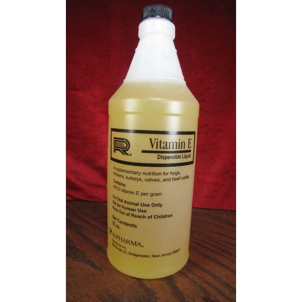 32oz Vitamin E Dispersible Liquid Supplement Nutrition for Animals Alpharma