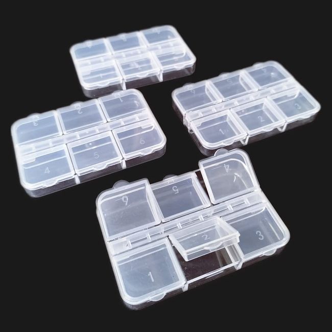 Portable Clear Small Plastic Storage Box Jewelry Beads Organizer Case  Container