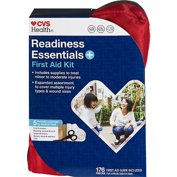 CVS Health First Aid Kit Readiness Essentials 176 pieces in Carry Case NEW