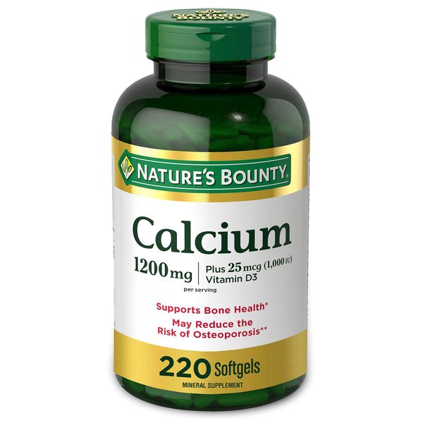 Calcium & Vitamin D by Nature's Bounty, Immune Support & Bone Health, 1200mg Calcium & 1000iu D3, 220 Softgels