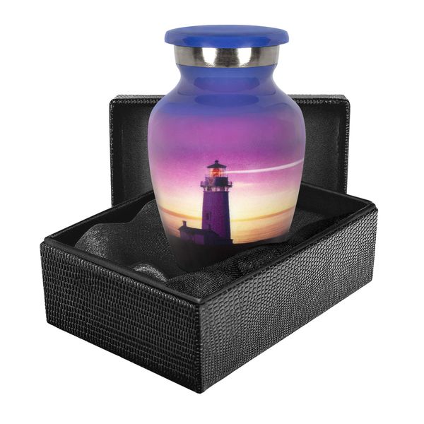 Trupoint Memorials Cremation Urns for Human Ashes - Decorative Urns, Urns for Human Ashes Female & Male, Urns for Ashes Adult Female, Funeral Urns - Lighthouse, 1 Small Keepsake