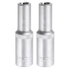 sourcing map 2pcs E-Torx Socket 1/2" Drive E12 External Torx Deep Socket CR-V 6 Point Spline Socket External Torque Star Female Bit Socket for Auto Repairs Home Maintenance DIY Hand-Making