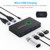 USB 3.0 Switch, USB Switcher 2 Computers Share 4 USB for PC Mouse Keyboard Printer Scanner, USB Switch Selector Compatible with Windows, Mac, Linux