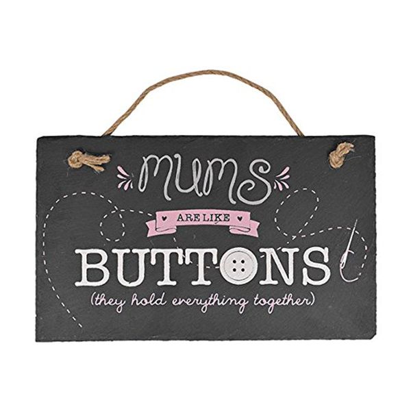 Papillon Collection Mum's Are Like Buttons Black Slate Small Rectangular Plaque
