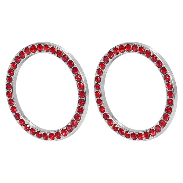 X AUTOHAUX 2pcs Car Engine Start Stop Ring Push Start Button Knob Trim Ring Red