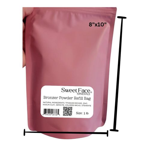 BRONZER BULK POWDER (1 Pound Refill Pouch) Mineral Makeup Loose Bronzing Warmth Tanning Baked On Bare Face Sun Kissed Coppertone Glow Shimmering Illuminating Glow Hypoallergenic Vegan Cruelty-Free