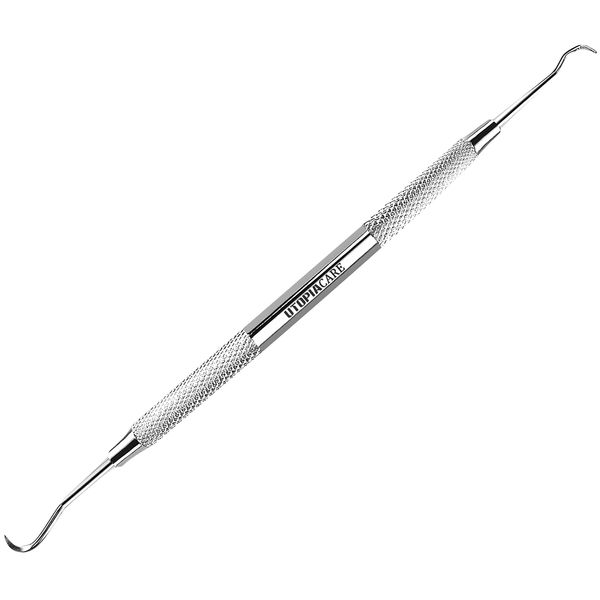 Professional Dental Tartar Scraper Tool - Dental Pick, Double Ended Tartar Remover for Teeth, Plaque Remover, Tooth Scraper (6 Inch, Silver, 1)