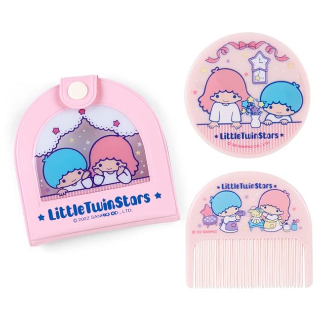 Sanrio 795712 Little Twin Stars Mirror & Comb Set with Vinyl Case, Stylish Miscellaneous Goods, Sanrio