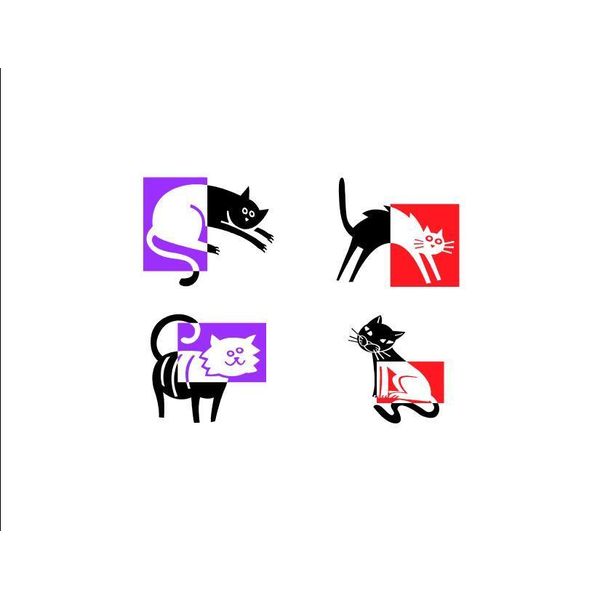 Abstract Cats Custom Notecards ~ 5-Pack (Blank) by Gifted Pet Creations