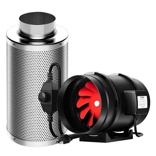 VIVOSUN Ventilation Kit 8" Inline Duct Fan & Carbon Filter w/ Speed Controller