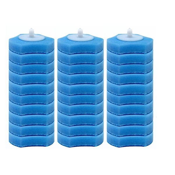 ChuangChi 30 Pieces Toilet Stick Replacement, Toilet Cleaner Replacement, Disposable Toilet Brush Head, Toilet Brush Replacement Head (Ocean)