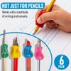 The Pencil Grip Original Pencil Grippers 6 Pcs, Improves Kids Handwriting, Ergonomic Pen Holder for Righties & Lefties, Ideal for Kids, Toddlers, Adults, Writing Tool with Finger Cushion