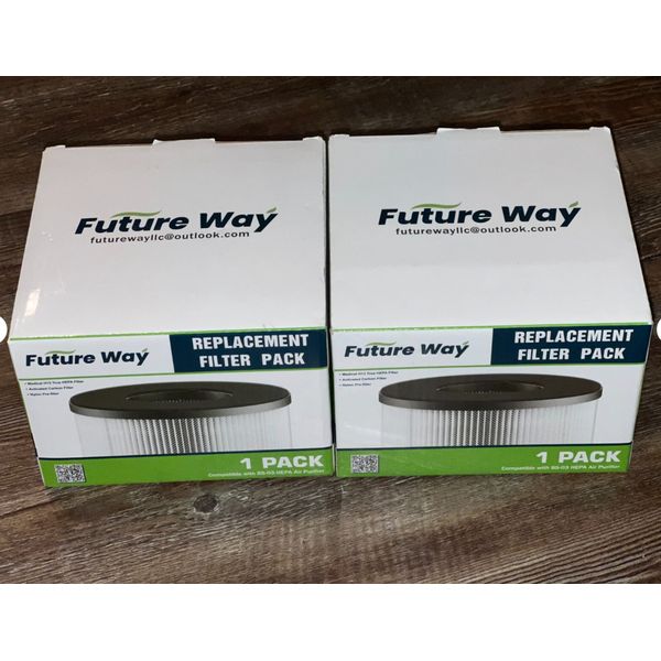 2X Future Way Filter Replacement Compatible w/BS-03 HEPA Air Filters