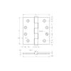 Deltana Dsb414 Square Hinge, Bright Nickel