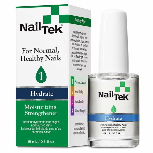 Nail Tek 1 Hydrate Foundation Base Coat for Normal, Healthy Nails 0.5oz