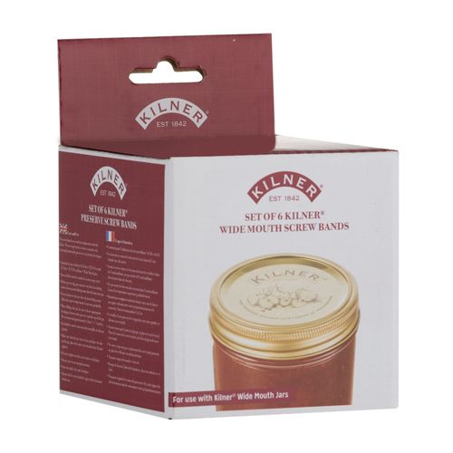 Kilner Wide Mouth Screw Bands Set of 6 Pieces