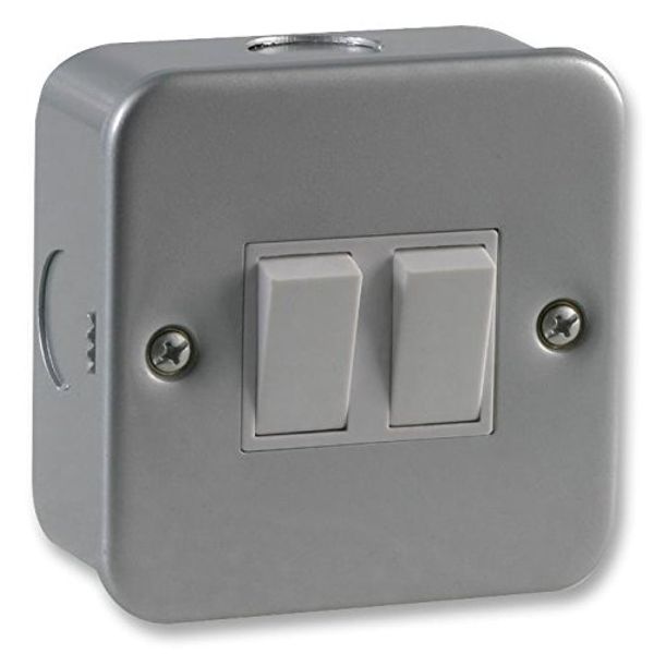 PRO ELEC 9402SMB Metalclad 2 Gang 2 Way Light Switch