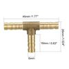 sourcing map 6mm Brass Tee Barb Hose Fitting T 3 Way Connector Joiner 2pcs
