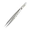 Rubis Hole Pattern Stainless Steel Pointed Tweezers for Precise Eyebrows and Hair Removal, The Elegance Collection,1K011 9.5, Made in Switzerland